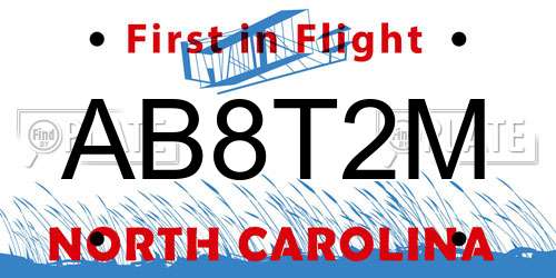 AB8T2M North Carolina License Plate