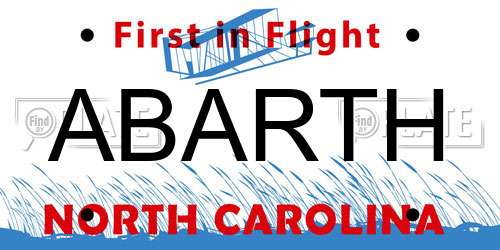 ABARTH North Carolina License Plate