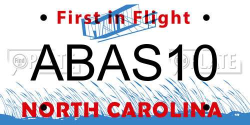 ABAS10 North Carolina License Plate