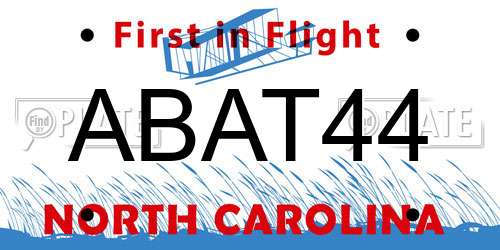 ABAT44 North Carolina License Plate