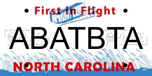ABATBTA North Carolina License Plate