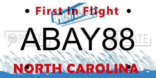 ABAY88 North Carolina License Plate