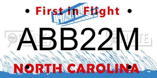 ABB22M North Carolina License Plate