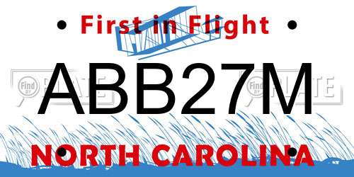 ABB27M North Carolina License Plate