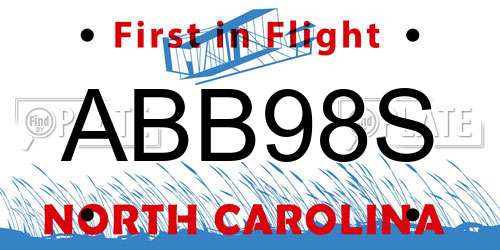 ABB98S North Carolina License Plate