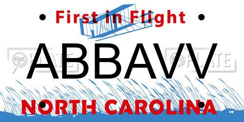 ABBAVV North Carolina License Plate
