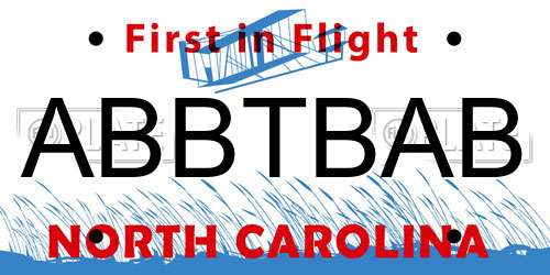 ABBTBAB North Carolina License Plate