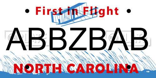 ABBZBAB North Carolina License Plate