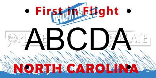 ABCDA North Carolina License Plate