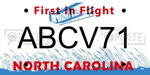 ABCV71 North Carolina License Plate