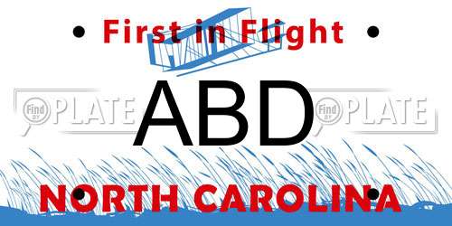 ABD North Carolina License Plate