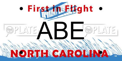 ABE North Carolina License Plate