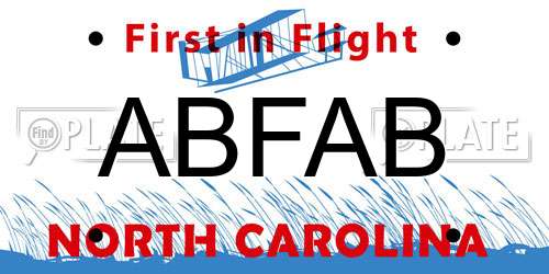 ABFAB North Carolina License Plate
