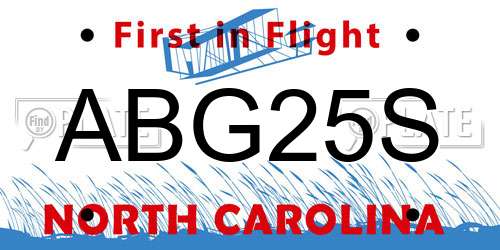 ABG25S North Carolina License Plate
