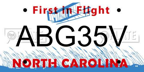 ABG35V North Carolina License Plate