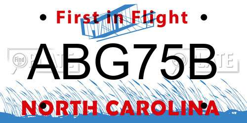 ABG75B North Carolina License Plate