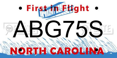 ABG75S North Carolina License Plate