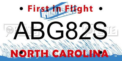 ABG82S North Carolina License Plate