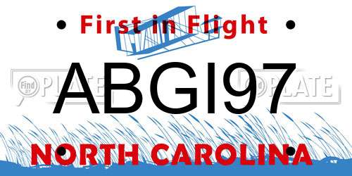 ABGI97 North Carolina License Plate