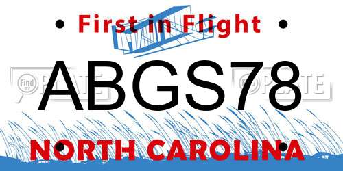 ABGS78 North Carolina License Plate