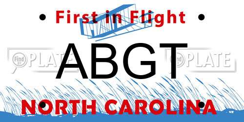 ABGT North Carolina License Plate