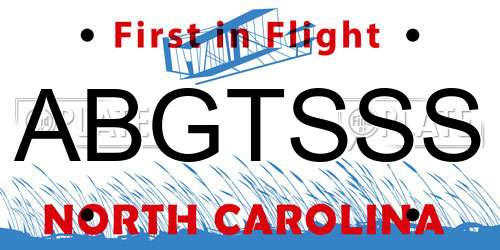 ABGTSSS North Carolina License Plate