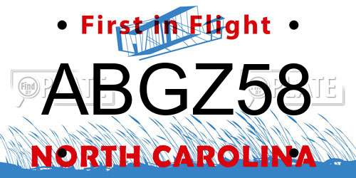 ABGZ58 North Carolina License Plate