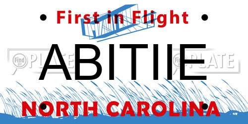 ABITIIE North Carolina License Plate