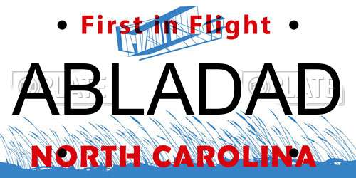 ABLADAD North Carolina License Plate