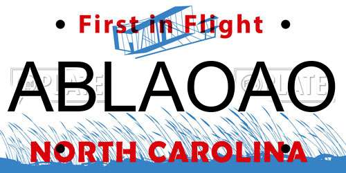 ABLAOAO North Carolina License Plate