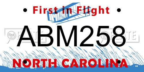 ABM258 North Carolina License Plate