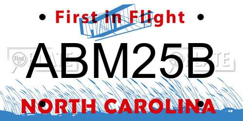 ABM25B North Carolina License Plate