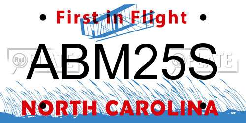 ABM25S North Carolina License Plate