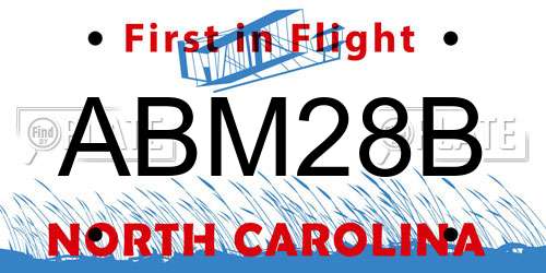 ABM28B North Carolina License Plate