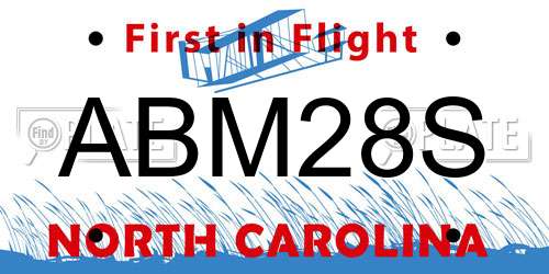 ABM28S North Carolina License Plate
