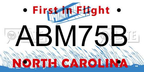 ABM75B North Carolina License Plate