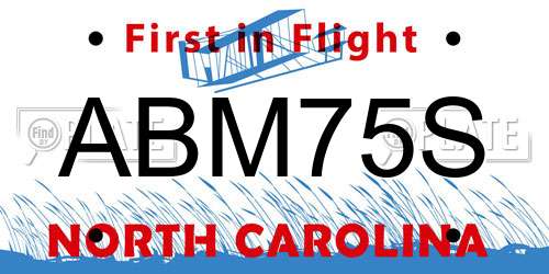 ABM75S North Carolina License Plate