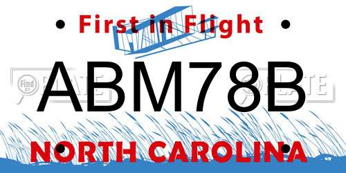 ABM78B North Carolina License Plate