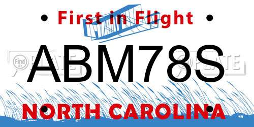 ABM78S North Carolina License Plate