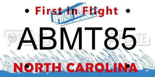 ABMT85 North Carolina License Plate