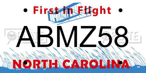 ABMZ58 North Carolina License Plate