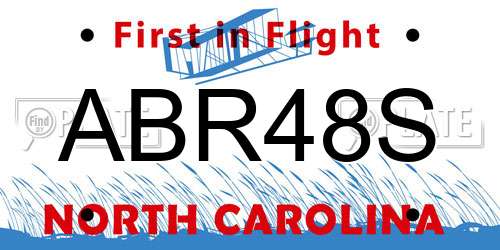 ABR48S North Carolina License Plate