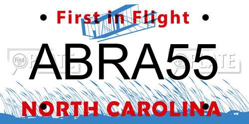 ABRA55 North Carolina License Plate