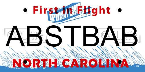 ABSTBAB North Carolina License Plate