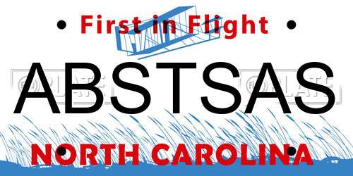 ABSTSAS North Carolina License Plate