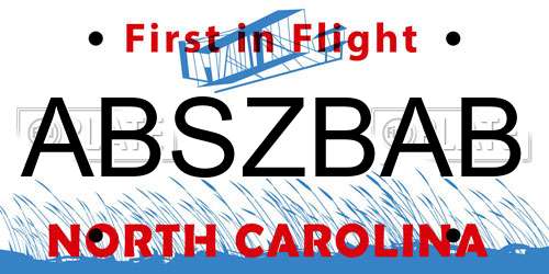 ABSZBAB North Carolina License Plate
