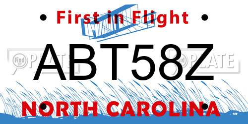 ABT58Z North Carolina License Plate
