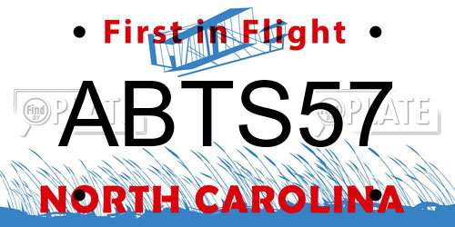 ABTS57 North Carolina License Plate