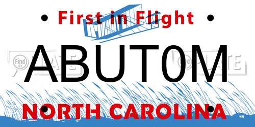 ABUT0M North Carolina License Plate