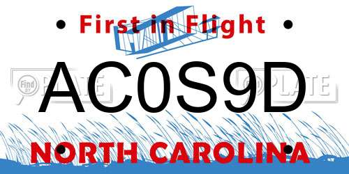 AC0S9D North Carolina License Plate